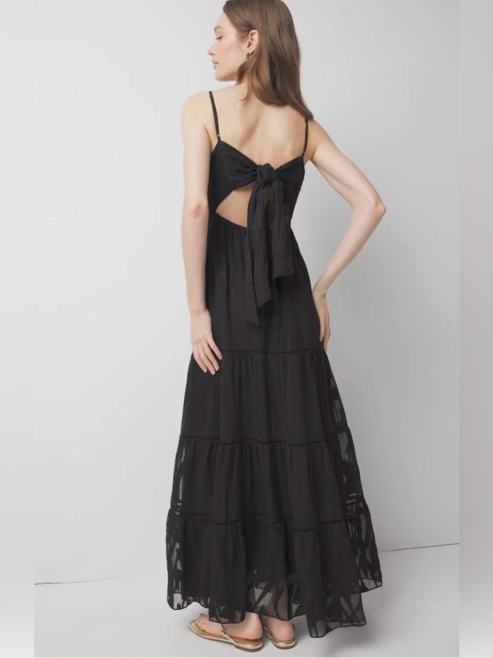 White House Black Market Women's Black V-Neck Maxi Dress size 6 - Picture 4 of 13